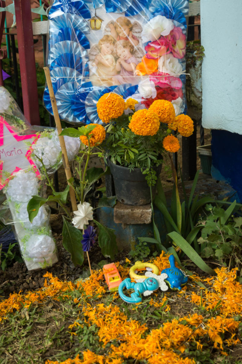 A grave with toys on November 1 in Ajijic, Mexico.