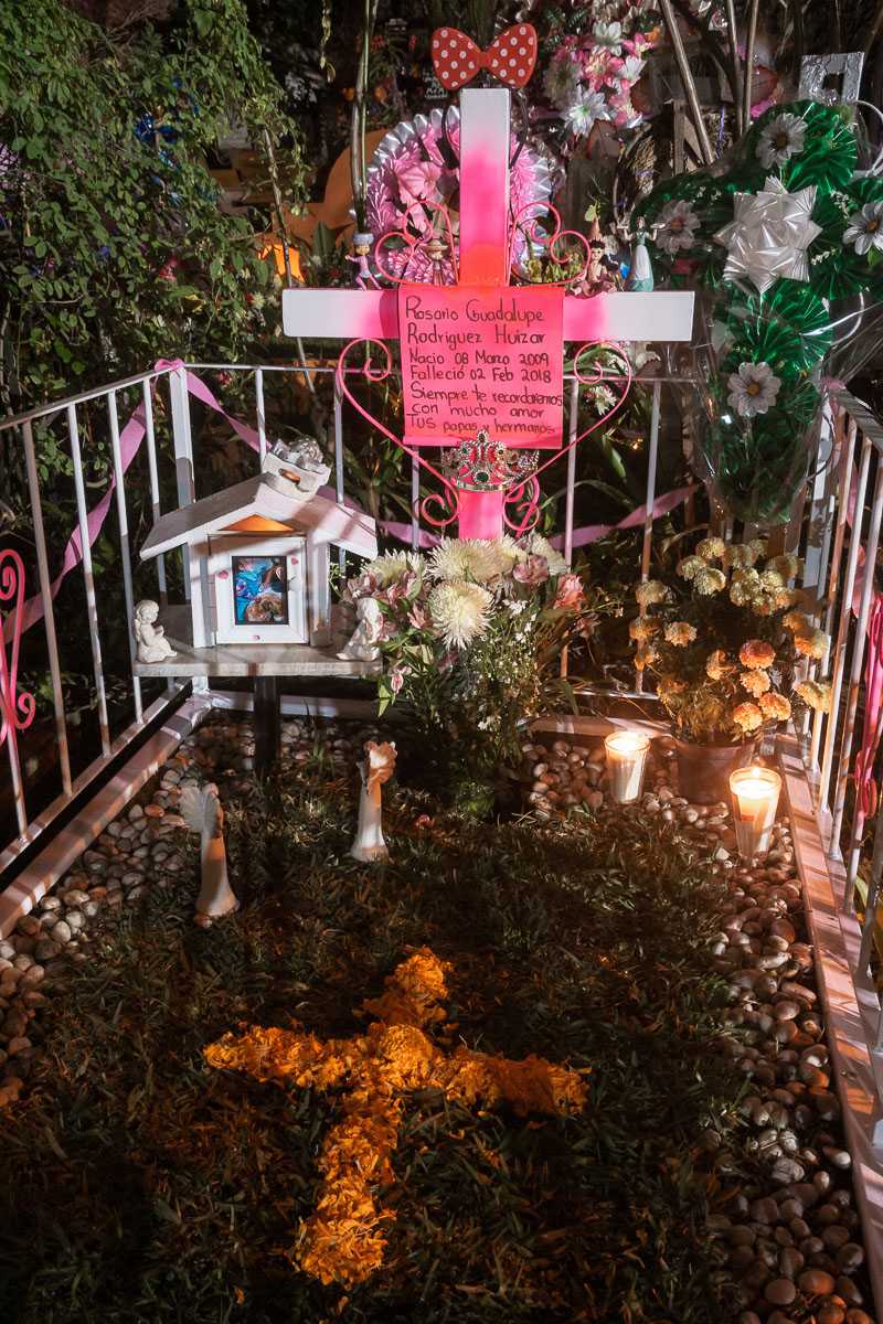 The grave for Mari's daughter, Rosario Guadalupe Rodríguez Huizar, March 8, 2009 - February 2, 2018. Photo taken in 2019.