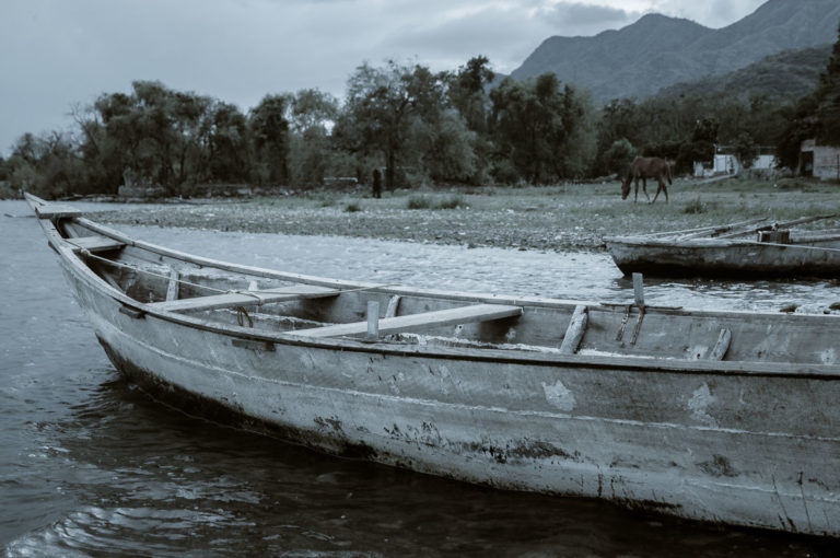 Boats in an Oncoming Storm at Lake Chapala, Mexico