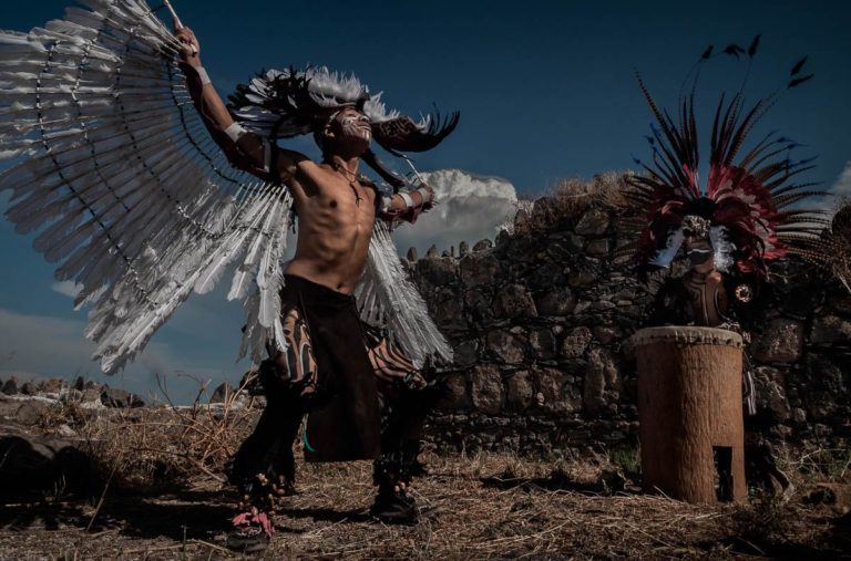Aztec Dancers on Mezcala Island, Mexico