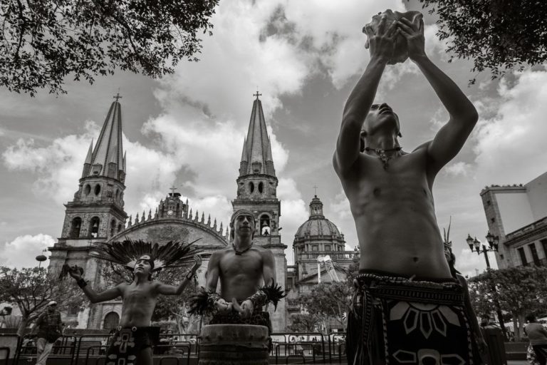 Prayer to the Four Directions in Front of the Guadalajara Cathedral