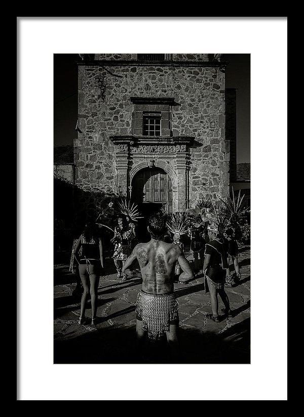 Aztec Dancers In Front of a Church in Mexico