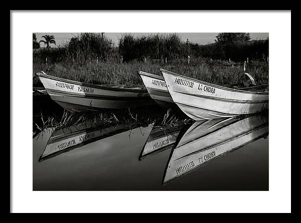 Boats Reflecting on Lake Chapala, Mexico fine art print