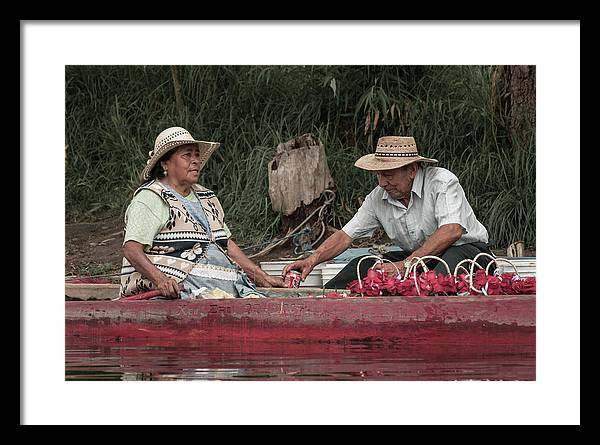 Framed fine art photo of a couple sharing a Coke at Xochimilco.