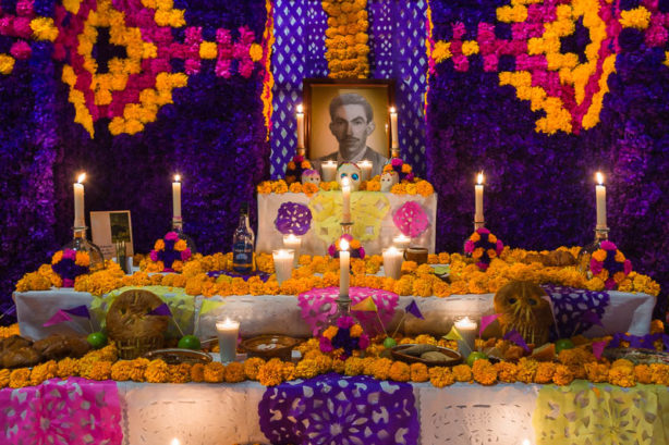 An elaborate altar in Ixtlahuacan de los Membrillos, Jalisco, Mexico, on the Day of the Dead.