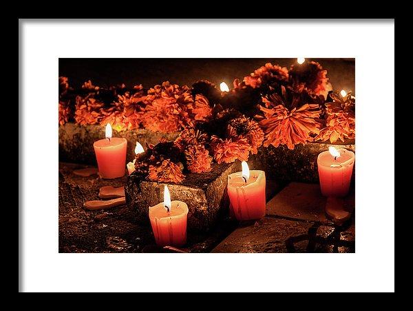 Day of the Dead Candles and Marigolds art print