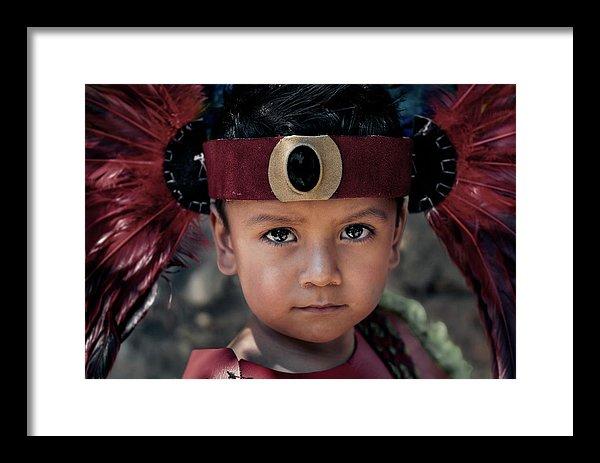 Iker the Little Aztec Dancer framed photo