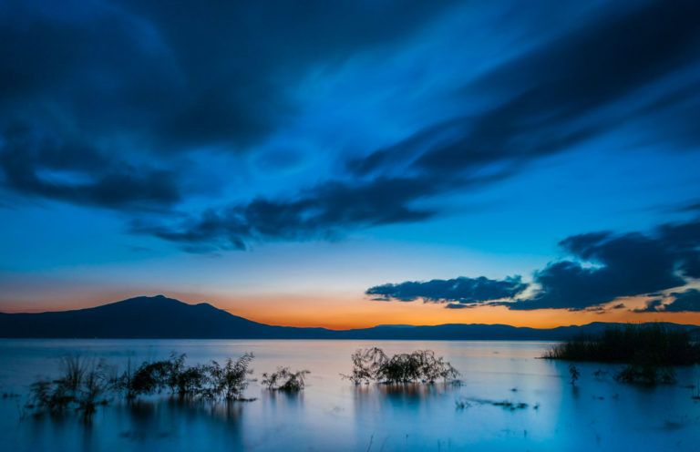Blue Lake Chapala Winter Sunset