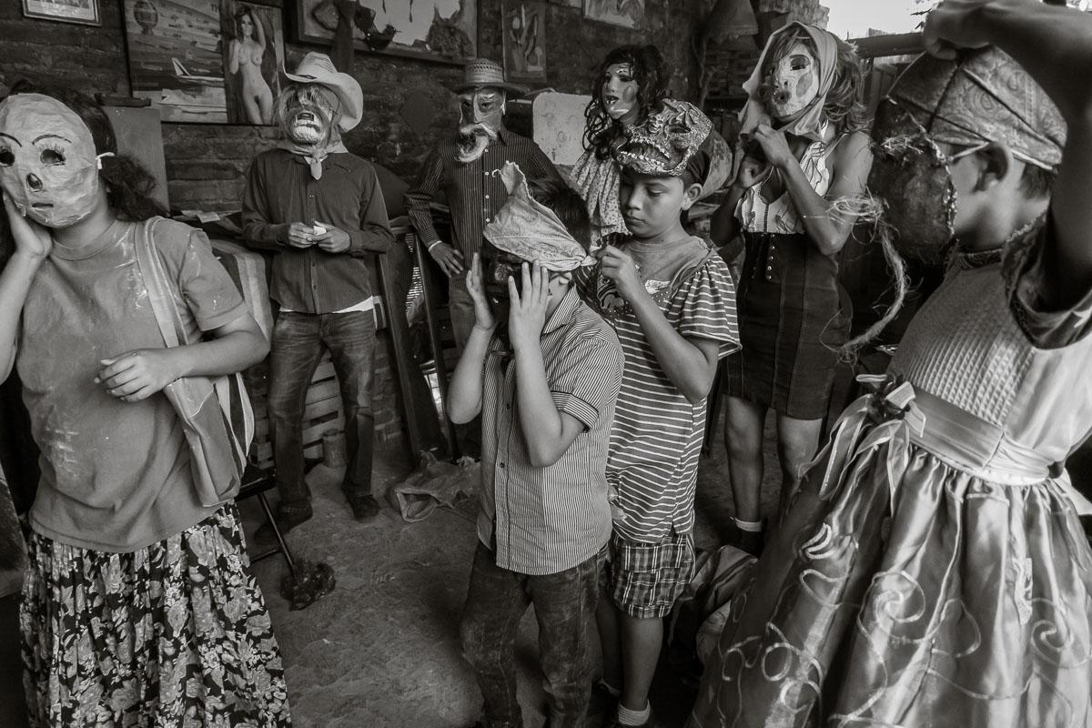 Kids getting dressed as zayacos in Ajijic, Mexico