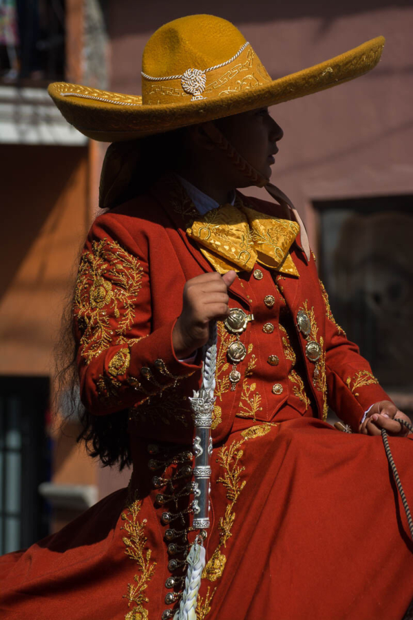 The queen of the 2016 Association of Charros Ajijic, Gaby Gucho, during the Día de la Independencia parade in Ajijic, Jalisco, Mexico.