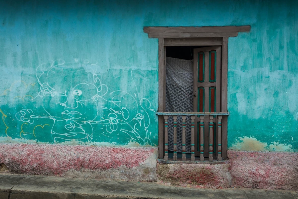 Window/door on street in San Cristóbal de las Casas, Chiapas