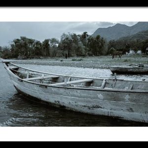 Boats in an Oncoming Storm at Lake Chapala print
