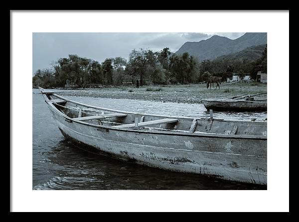 Boats in an Oncoming Storm at Lake Chapala print