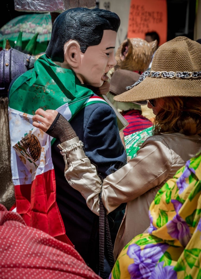 President Peña Nieto costume during a parade in Chiapas