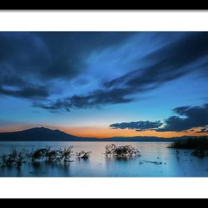 Blue Lake Chapala Winter Sunset landscape fine art print