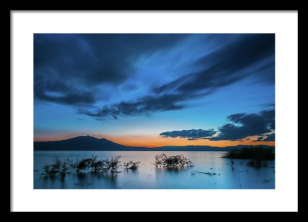 Blue Lake Chapala Winter Sunset landscape fine art print