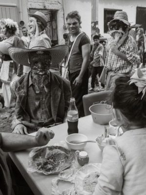 A zayaco at a table during the procession in Ajijic.
