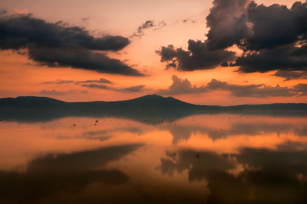 Clouds being reflected on Lake Chapala.