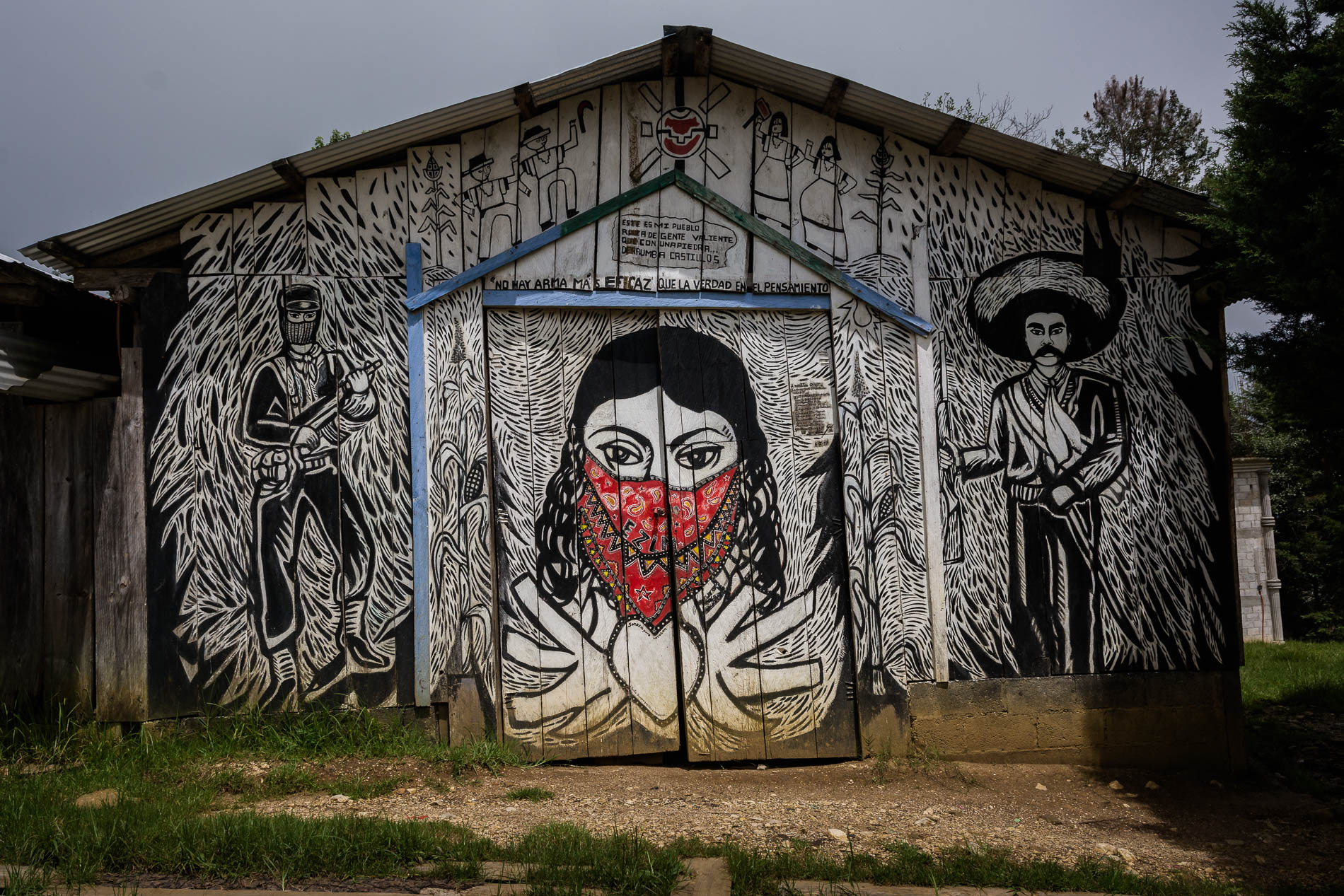 Zapatista Mural in Oventic, Mexico