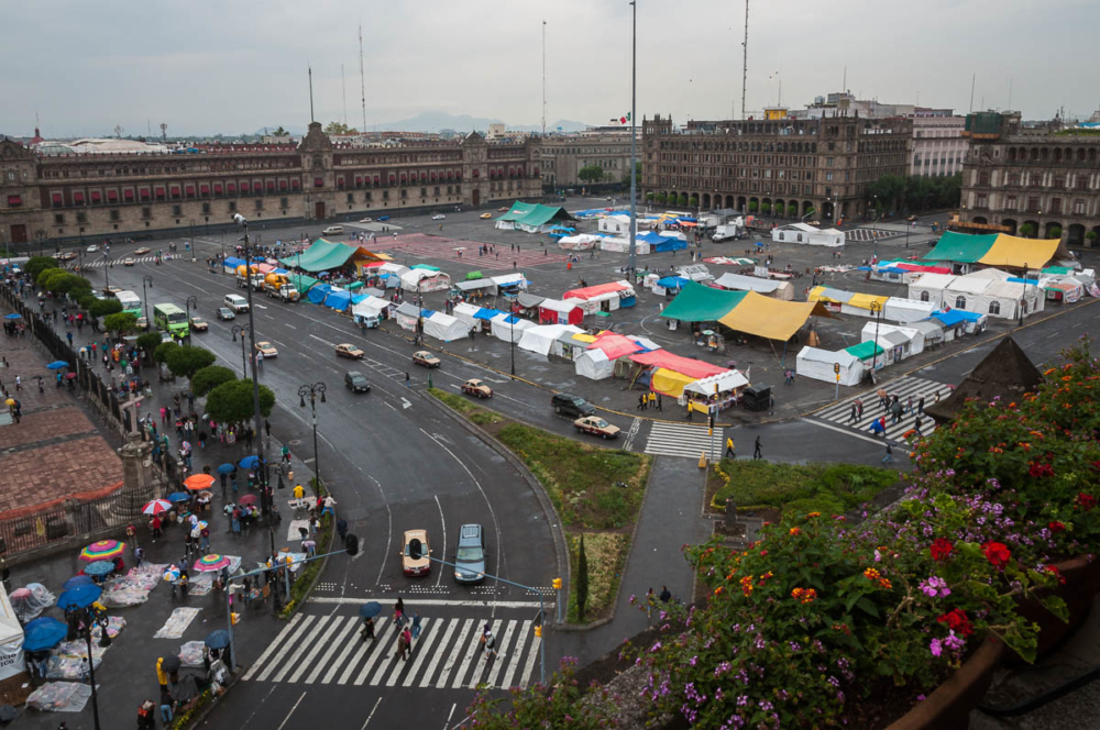 The zócalo plaza in Mexico City.