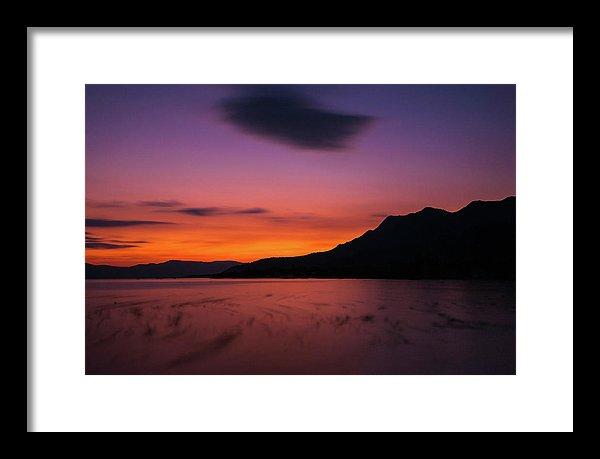 Framed print of a sunset at Lake Chapala, Mexico.