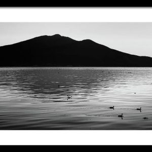 Framed fine art photo print of Lake Chapala in black and white by Dane Strom