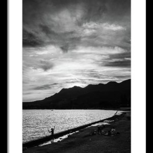 Boy Fishing at Lake Chapala Framed Print