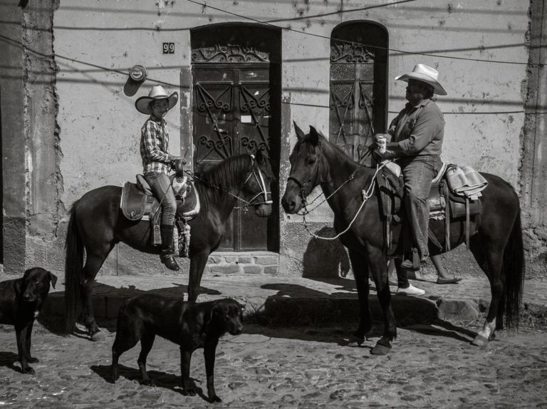 Cowgirl, Cowboy & Dogs in Mexico