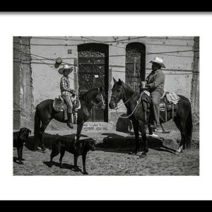 Cowgirl, Cowboy, Dogs in Mexico fine art print
