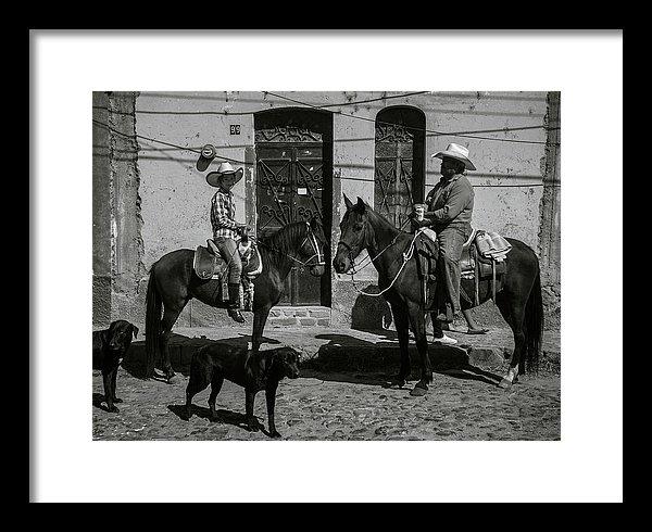 Cowgirl, Cowboy, Dogs in Mexico fine art print