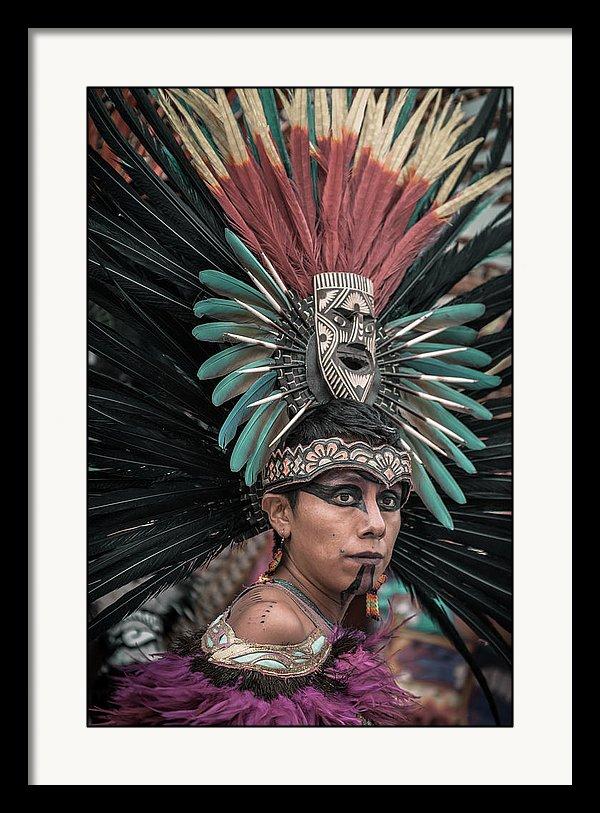Framed fine art print of an Aztec dancer in Chapala, Jalisco, Mexico