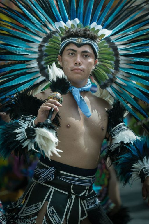 Aztec Dancer with Blue Headdress