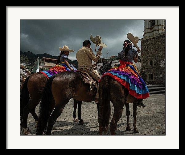 Framed fine art print of escaramuzas in Ajijic, Jalisco, Mexico