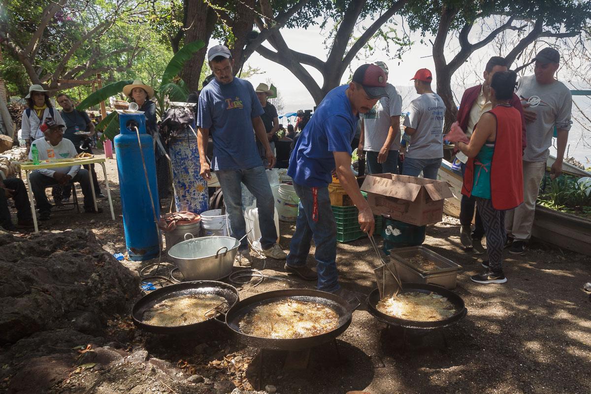 Hundreds of small fish are fried to feed all of the hungry parishioners and everyone is offered more than one. Large catches are not as common as they were decades ago.
