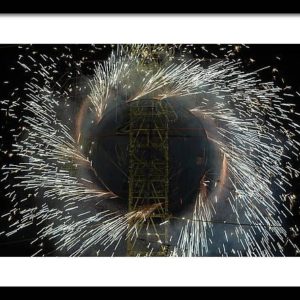Mexican fireworks castle framed photography print