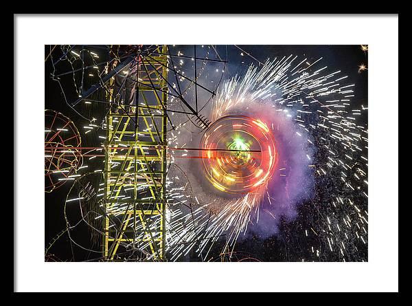 Mexican fireworks castle framed photography print